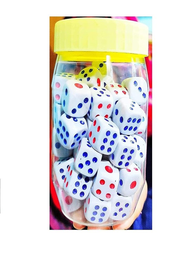 LUCKYMORDEN مجموعة لاكي موردن من 20 قطعة نرد لودو، بلاستيكية قياسية 14 مم، نرد أبيض للعبة - Image 1